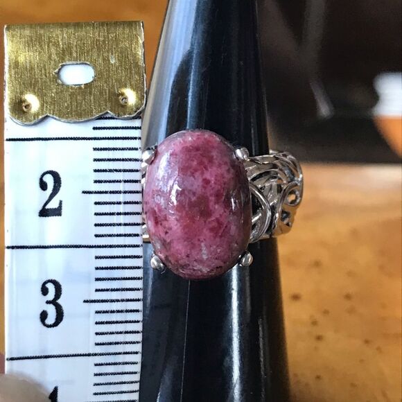 Norwegian Thulite Sterling Silver Ring - Picture 6 of 8